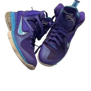Nike LeBron 9 Summit Lake Hornets‎ Purple Blue 469764-500 Men’s Size 8.5